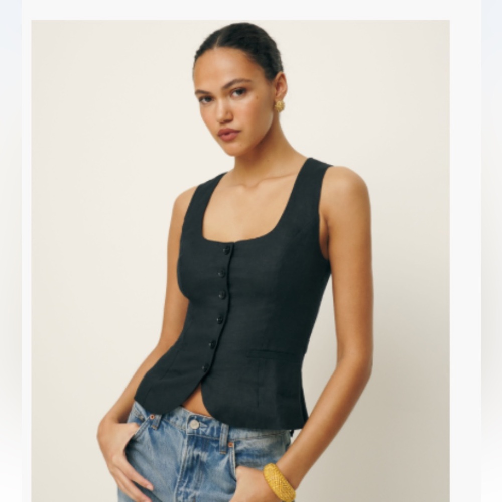 Reformation Delanie Linen Top